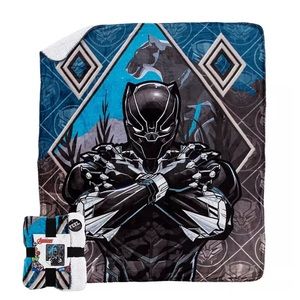 Black Panther "I'm Home" Cloud Sherpa Throw Blanket, 50" x 60